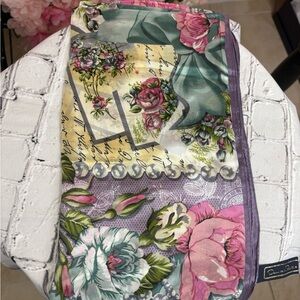 Vintage Oscar de la Renta Floral Multicolor Scarf
